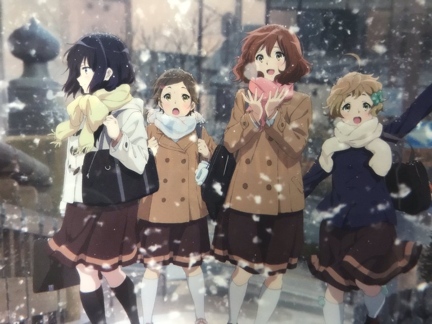 oumae kumiko, kousaka reina, kawashima sapphire, and katou hazuki (hibike! euphonium)