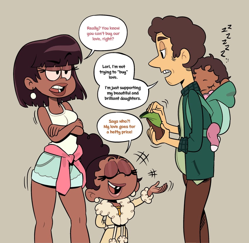 lynn loud sr, lori bloud, lola bloud, and lily bloud (the loud house and 1 more) drawn by mahmapuu