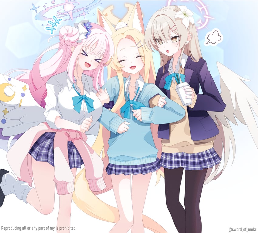 mika, seia, and nagisa (blue archive) drawn by murasame_(sword_of_nmkr)