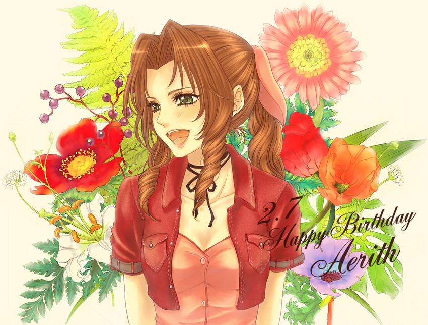 aerith gainsborough (final fantasy and 1 more) drawn by koromi