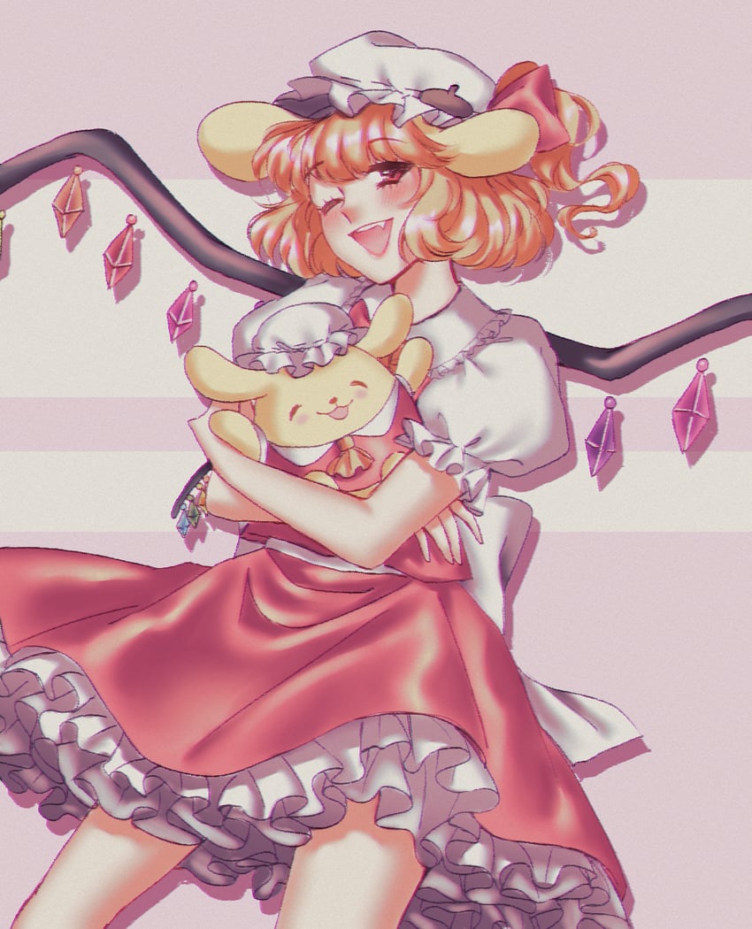 flandre scarlet and pompompurin (touhou and 1 more) drawn by orz_(kagewaka)