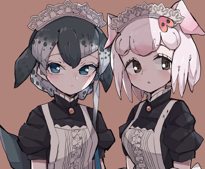 narwhal and pig (kemono friends and 1 more) drawn by kanmoku-san