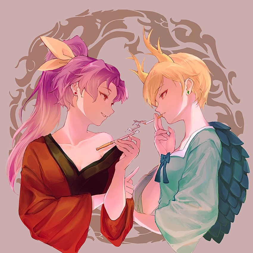 kicchou yachie and komakusa sannyo (touhou) drawn by ringo_orihara