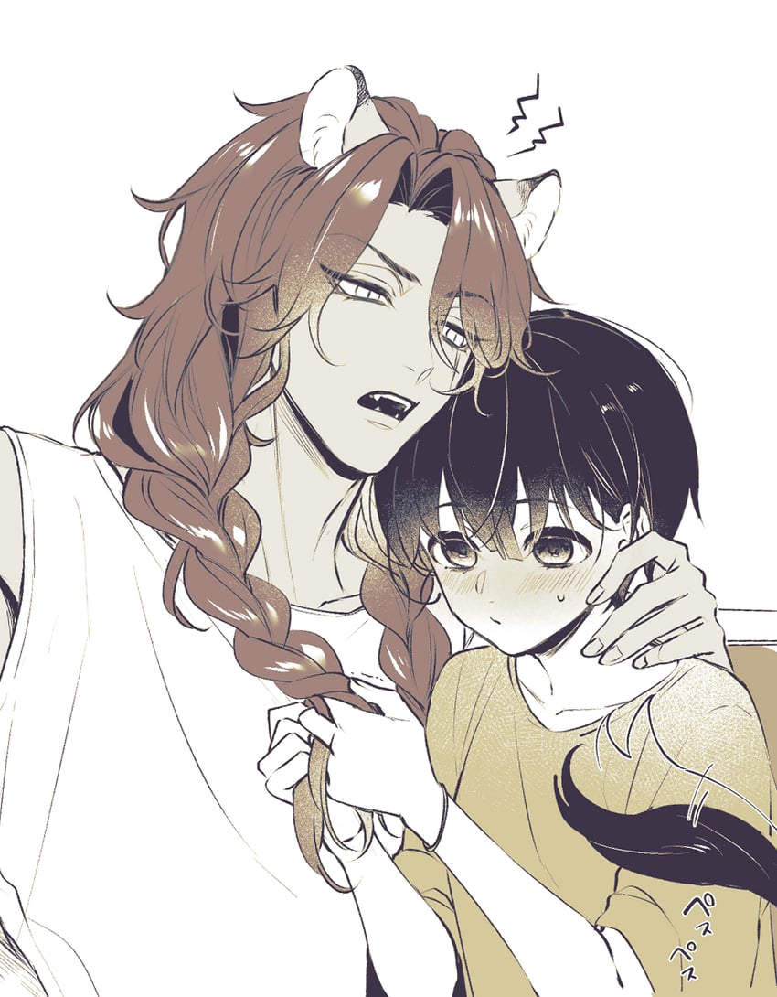 yuu and leona kingscholar (twisted wonderland) drawn by redrabbit44