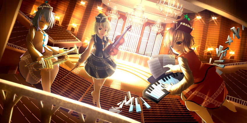lunasa prismriver, merlin prismriver, and lyrica prismriver (touhou) drawn by pengin_(takeoff425)