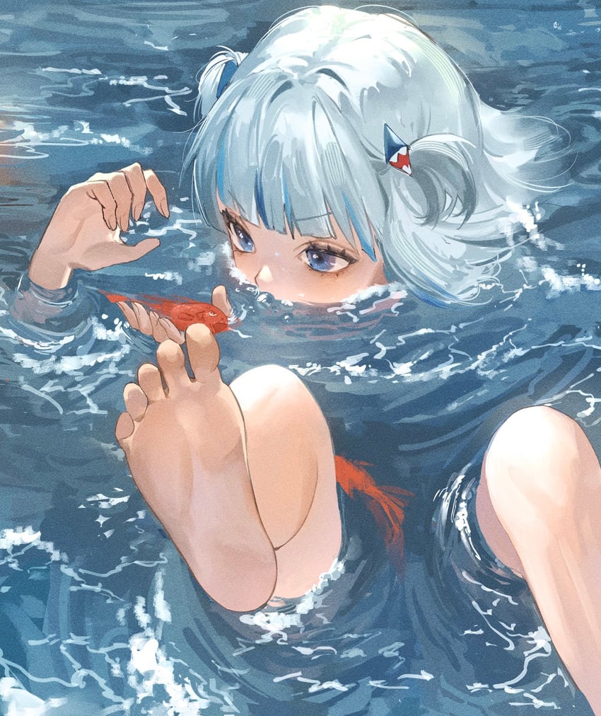 gawr gura (hololive and 1 more) drawn by zuraa_(naunau_seijin)