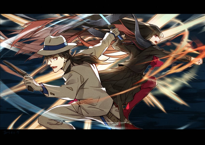 oryou and sakamoto ryouma (fate and 2 more) drawn by hermithessa