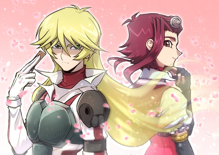 izayoi aki and sherry leblanc (yu-gi-oh! and 1 more) drawn by komao_komaoart
