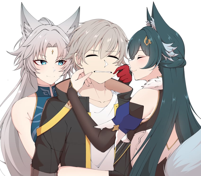 trailblazer, caelus, feixiao, and yukong (honkai and 1 more) drawn by centauri-d