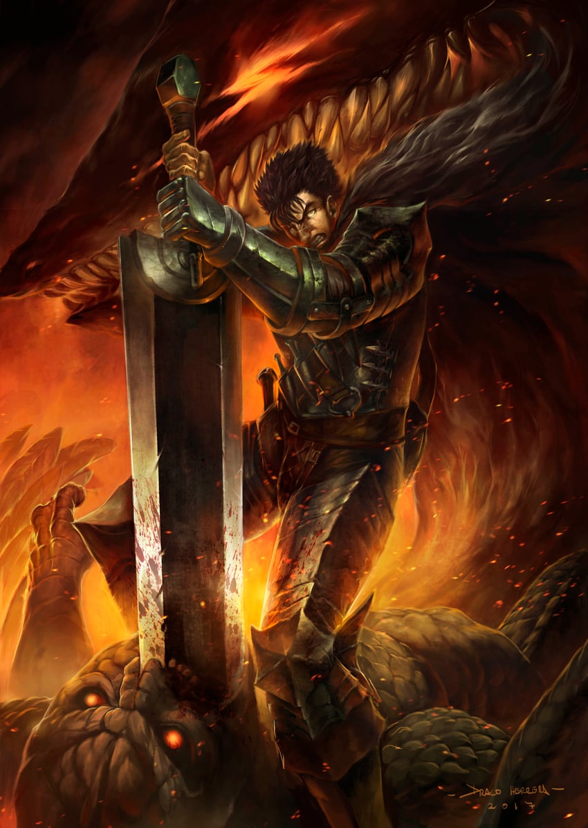 guts, beast of darkness, and mozgus (berserk) drawn by chaos-draco