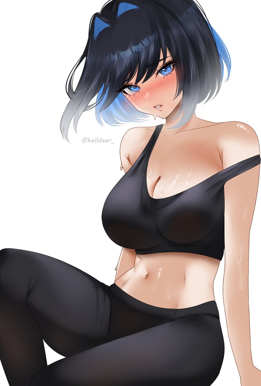 ouro kronii (hololive and 1 more) drawn by helldeer