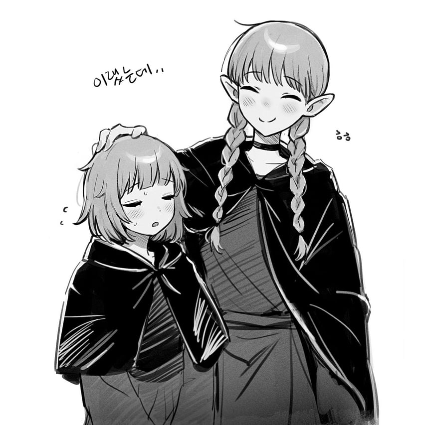 marcille donato and falin touden (dungeon meshi) drawn by jangwa_o