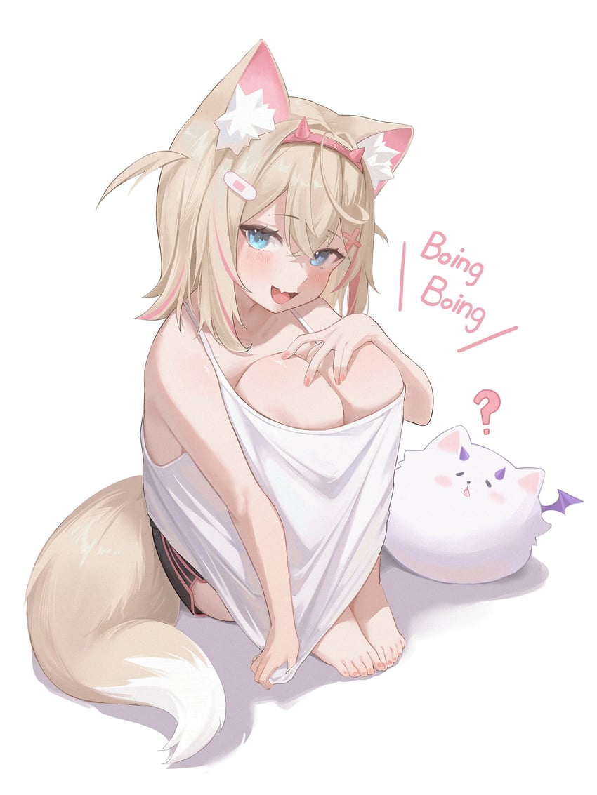 mococo abyssgard and perroccino (hololive and 1 more) drawn by midori_fufu