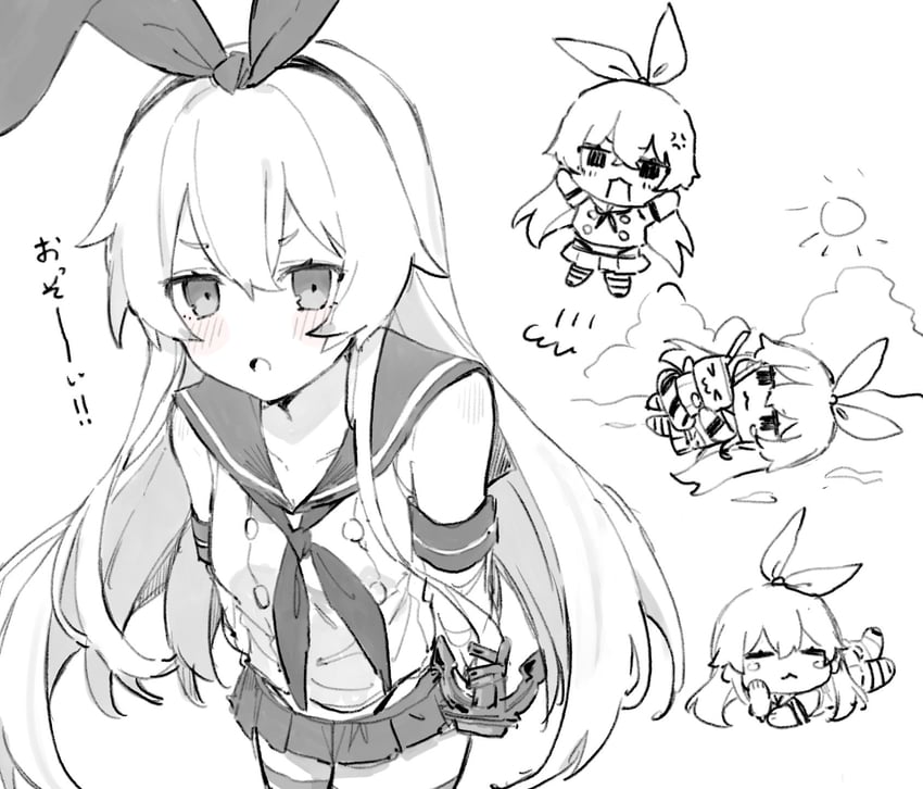 shimakaze and rensouhou-chan (kantai collection) drawn by oshio_(baniniwana)
