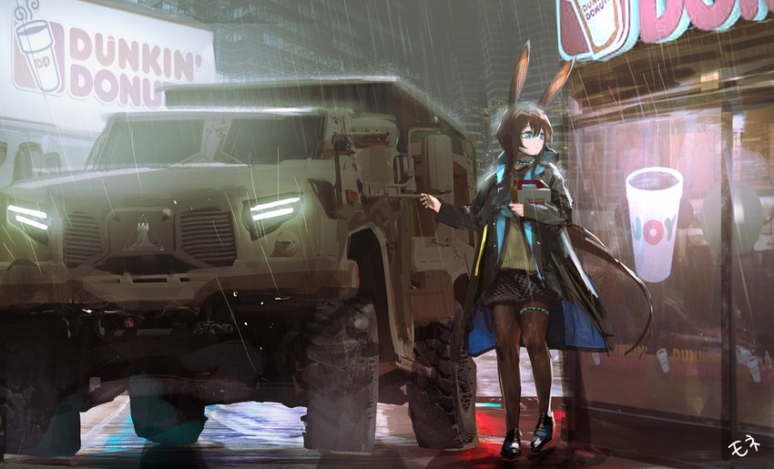 amiya (arknights and 1 more) drawn by mo_ne