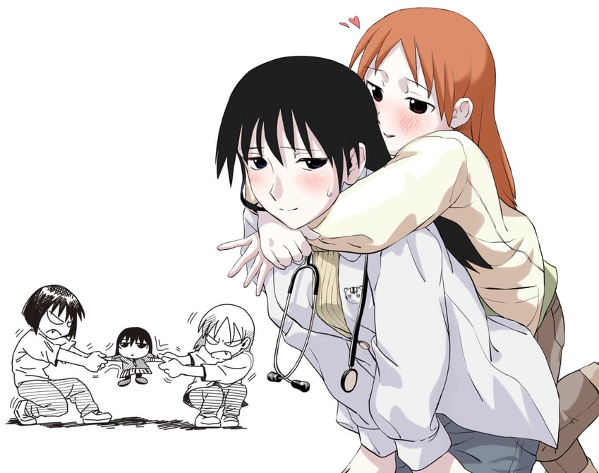 mihama chiyo, sakaki, takino tomo, mizuhara koyomi, and kaori (azumanga daioh) drawn by kozuehikaru