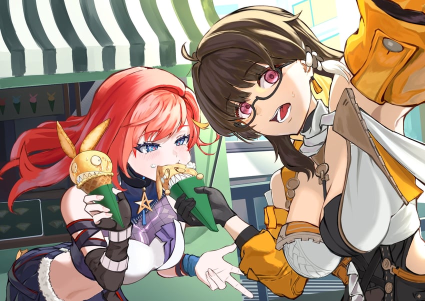 senadina and female dreamseeker (honkai and 1 more) drawn by yu_da_yu_da