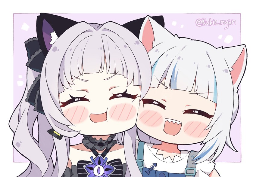 gawr gura and murasaki shion (hololive and 1 more) drawn by kukie-nyan