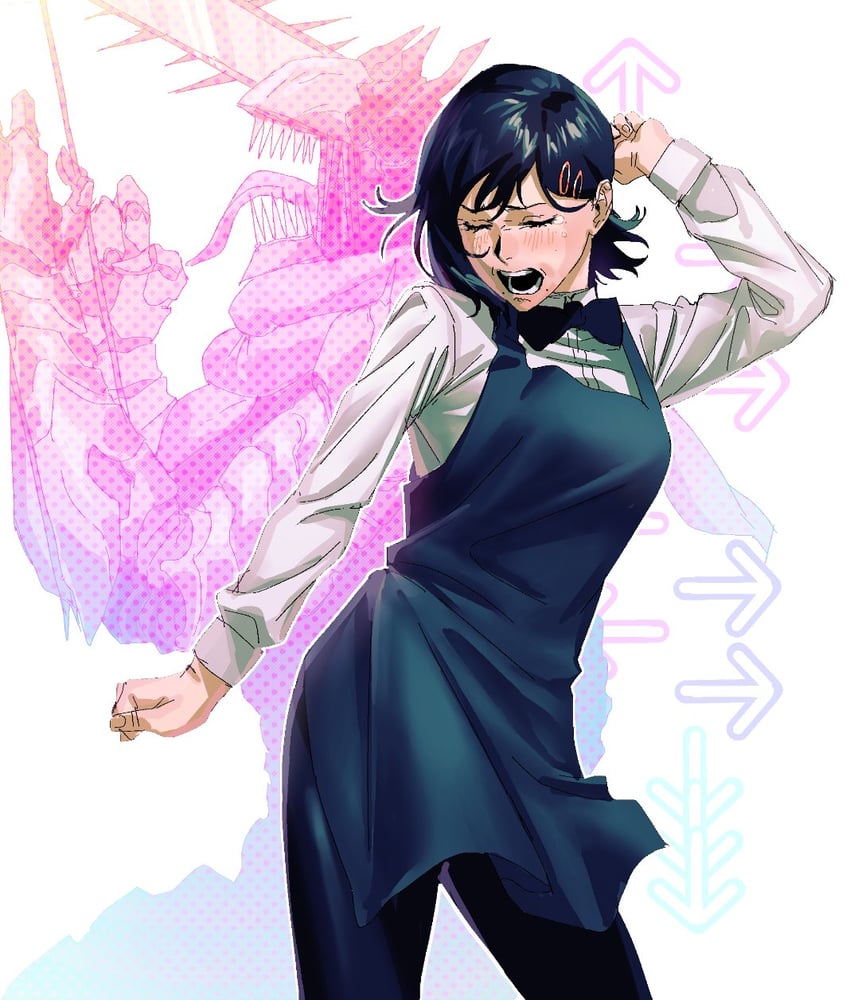 higashiyama kobeni and chainsaw devil (chainsaw man) drawn by original_nasu