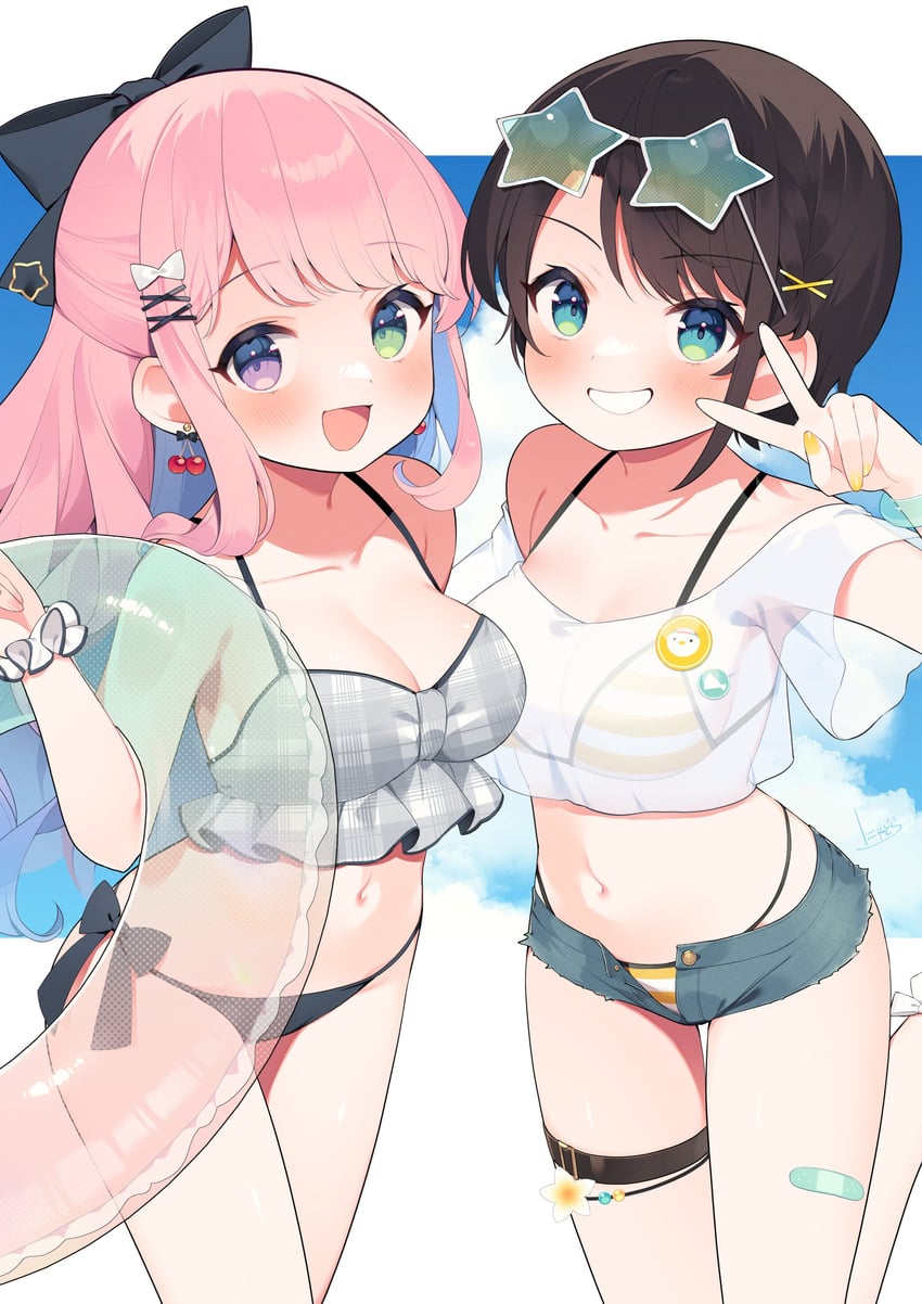 oozora subaru and himemori luna (hololive) drawn by nyasunyadoora