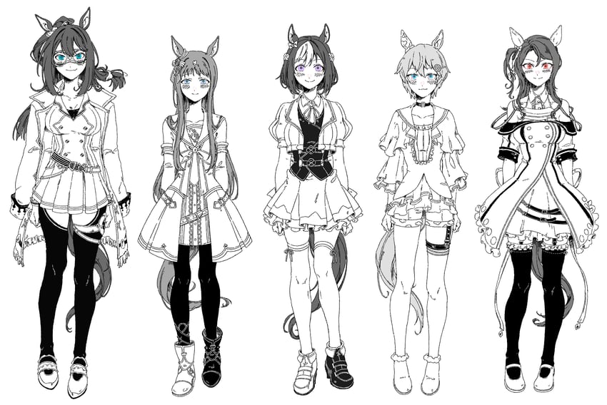 special week, king halo, seiun sky, grass wonder, and el condor pasa (umamusume) drawn by oo_sungnim
