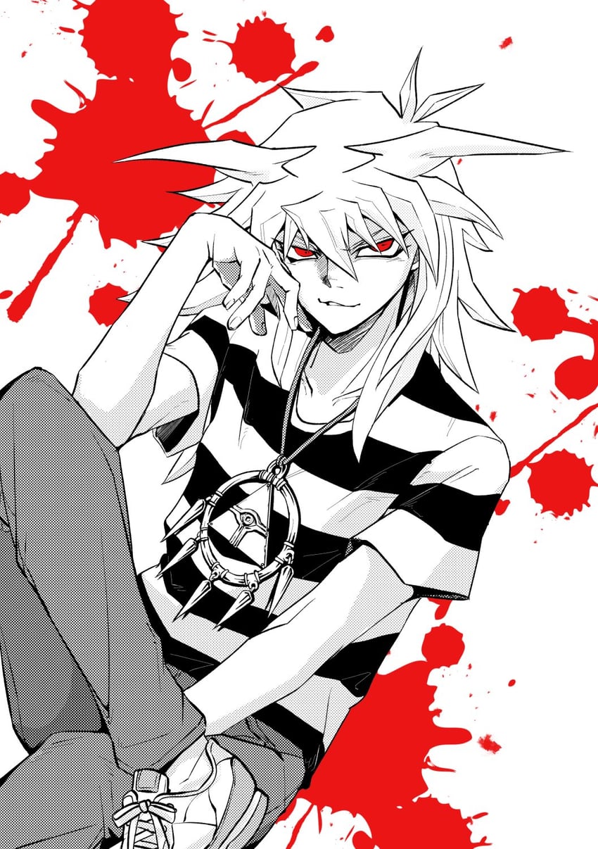 yami bakura (yu-gi-oh! and 1 more) drawn by yagamikan
