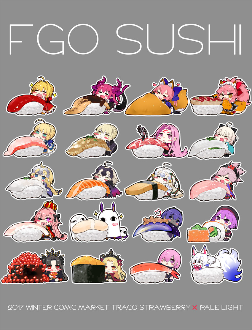 artoria pendragon, saber, mash kyrielight, tamamo, nero claudius, and 18 more (fate and 1 more) drawn by kou_mashiro