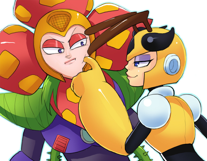 honey woman and plant man (mega man and 2 more) drawn by greenmarine