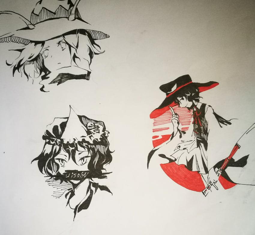 enraku tsubakura, shitodo kuroji, and amanomori shou (len'en) drawn by cocopalm