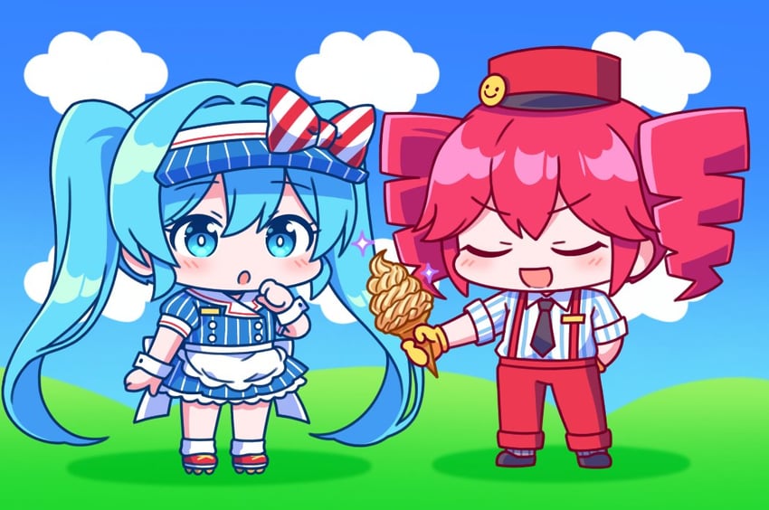 hatsune miku and kasane teto (vocaloid and 2 more) drawn by kaoling