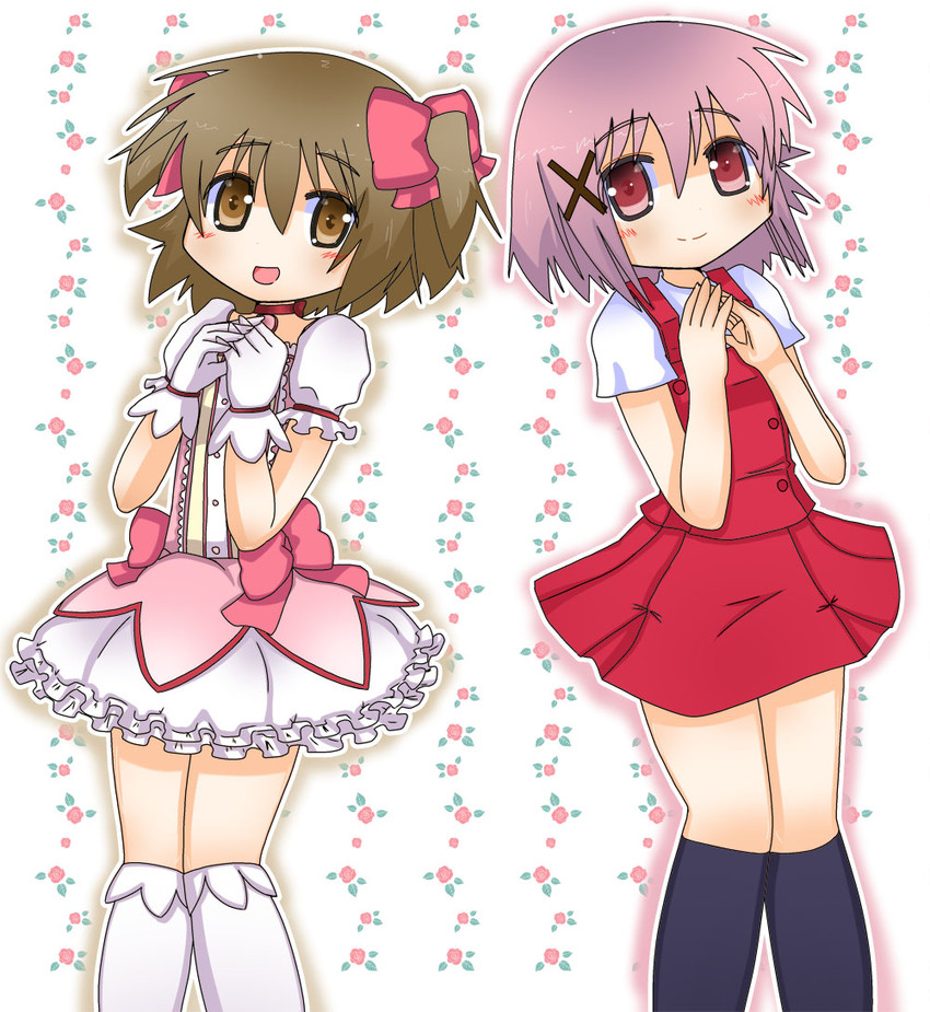 kaname madoka and yuno (mahou shoujo madoka magica and 1 more) drawn by kenjichan252