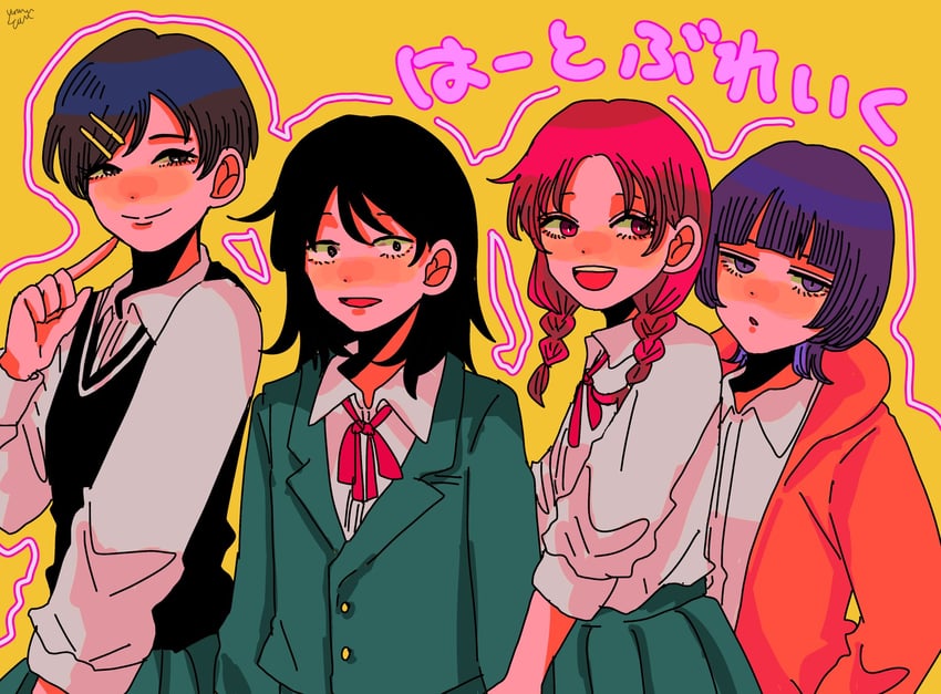 hatono chihiro, kouyama rin, fujii ayame, and uchida momo (futsuu no keion-bu) drawn by yuzuha_takamura