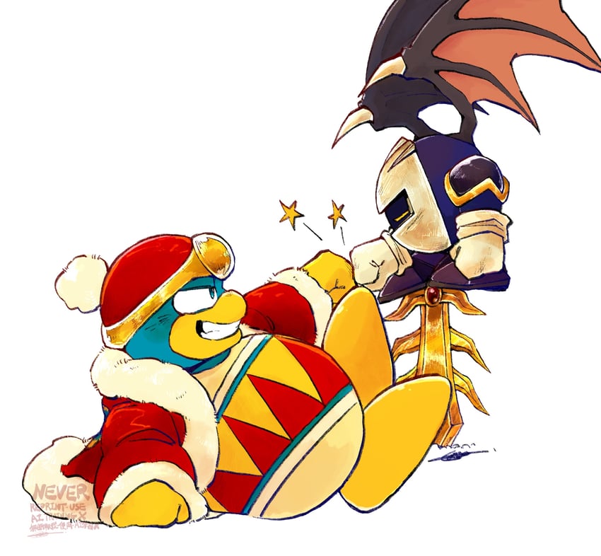 meta knight and king dedede (kirby and 1 more) drawn by idbze
