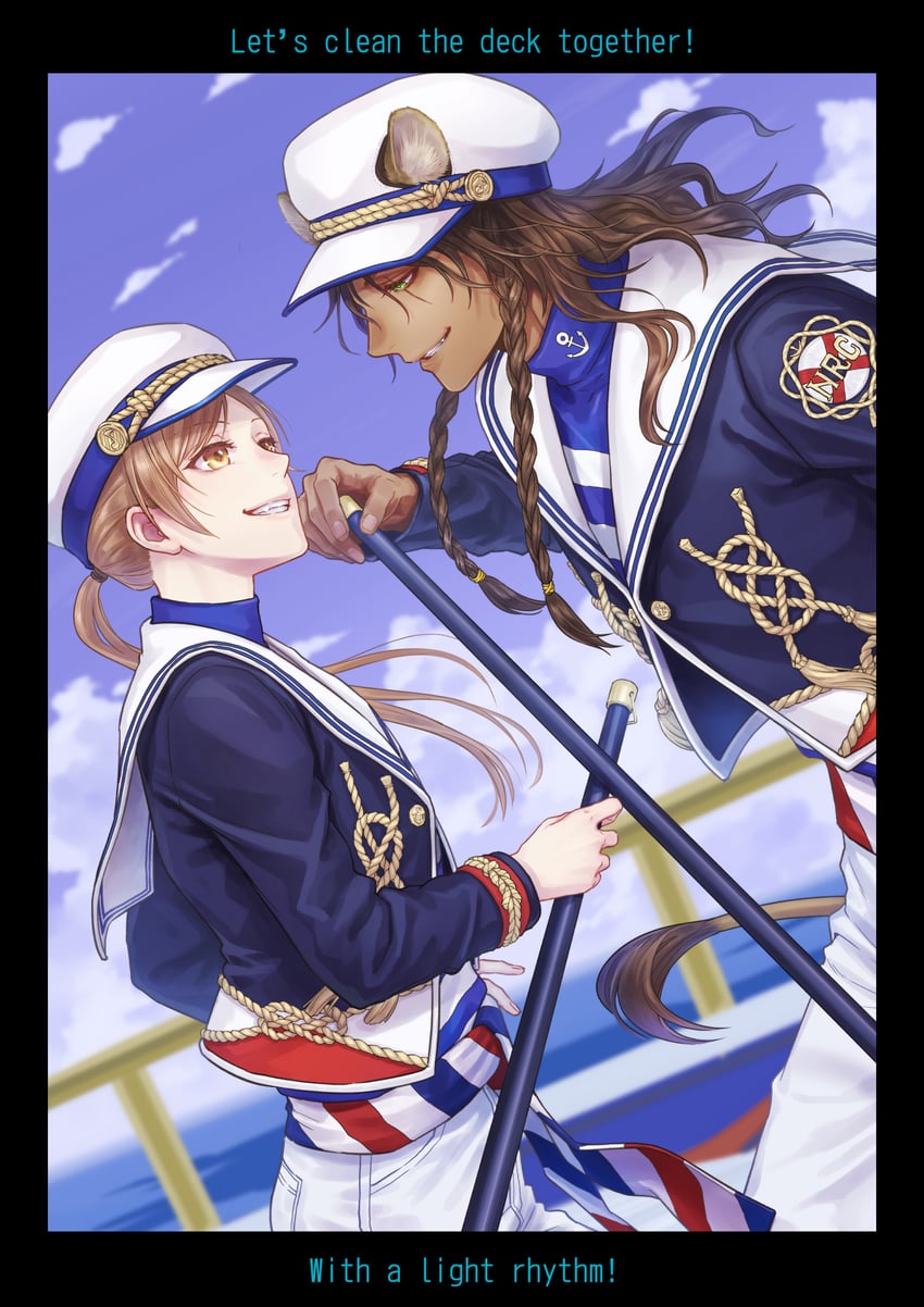 yuu and leona kingscholar (twisted wonderland) drawn by crowdance