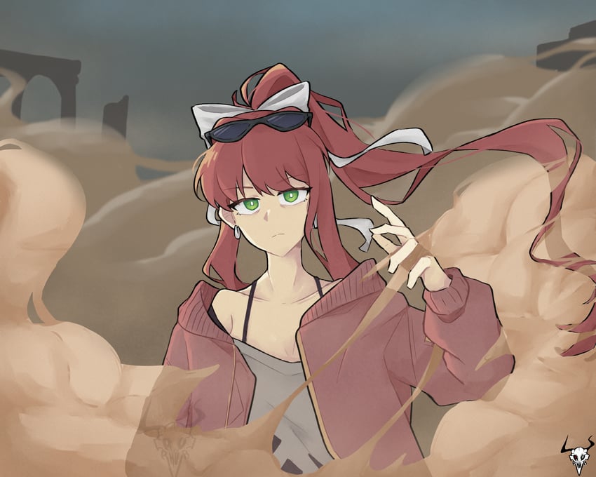 monika (doki doki literature club and 1 more) drawn by laphurus