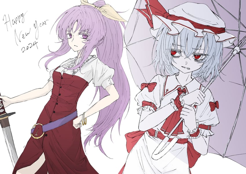 remilia scarlet and watatsuki no yorihime (touhou) drawn by aizettonagi