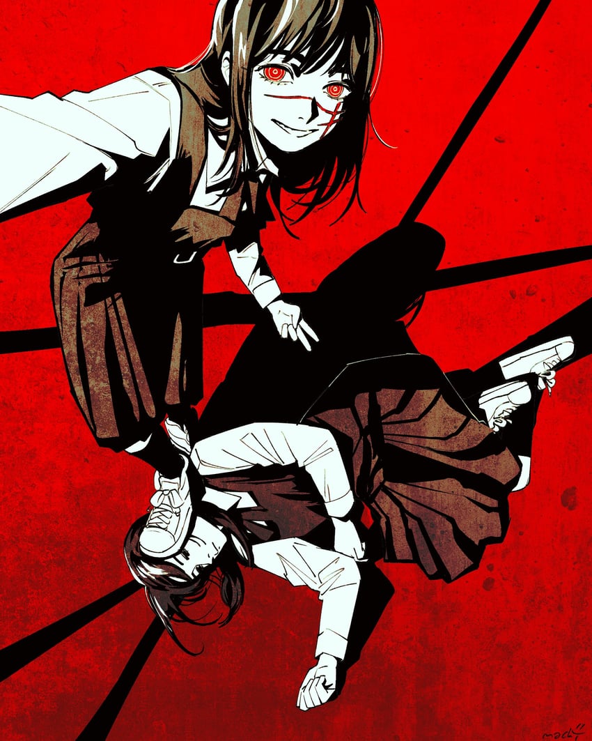 yoru and mitaka asa (chainsaw man) drawn by machipachi1901