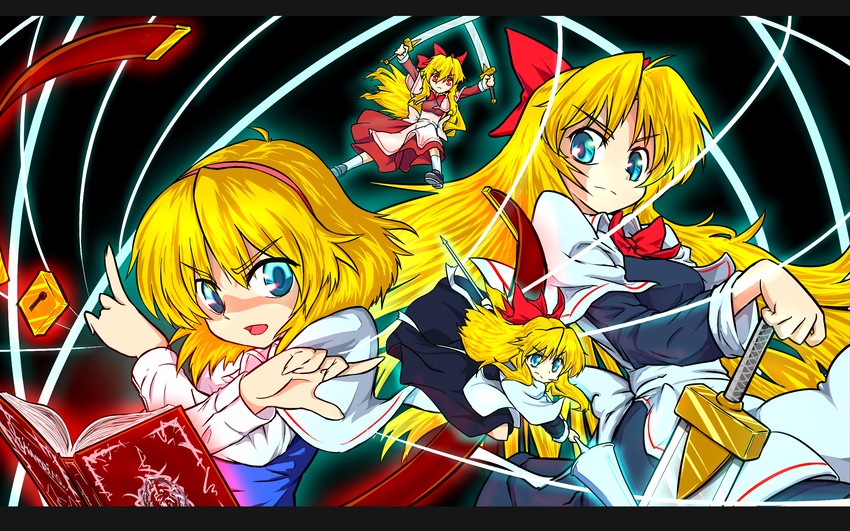 alice margatroid, shanghai doll, hourai doll, and goliath doll (touhou) drawn by r-18_jii