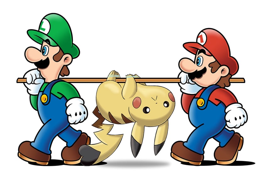 pikachu, mario, and luigi (pokemon and 1 more) drawn by doc_shoddy