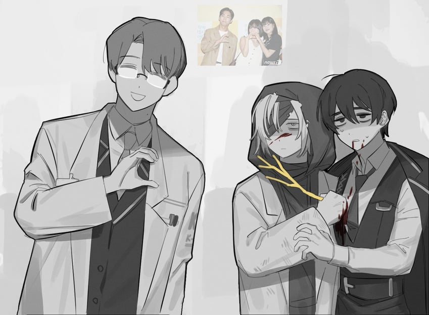 yi sang, dongbaek, and dongrang (project moon and 1 more) drawn by giovan_nnn