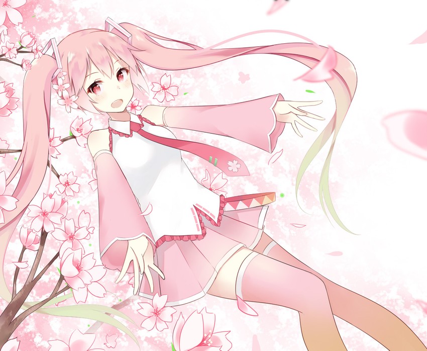 hatsune miku and sakura miku (vocaloid) drawn by swon_(joy200892)