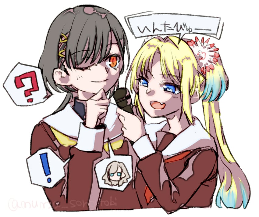 osawa rurino, ceras yanagida lilienfeld, and katsuragi izumi (love live! and 1 more) drawn by muma_(meganeltuko)
