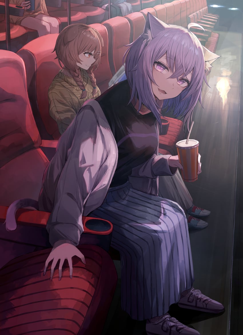 nekomata okayu and inugami korone (hololive) drawn by miyabino_(miyabi1616)