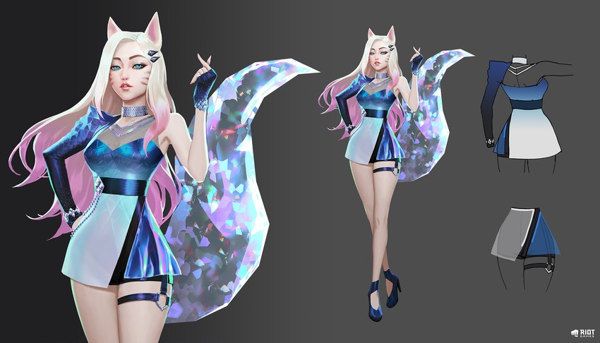 ahri and k/da all out ahri (league of legends) drawn by jason_chan