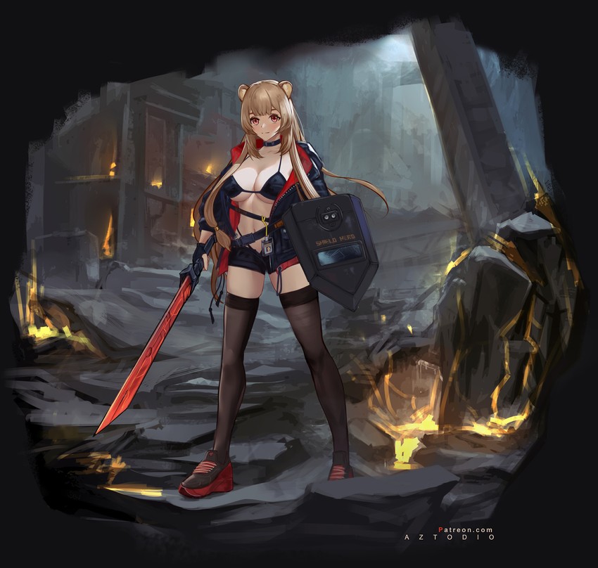raphtalia (arknights and 1 more) drawn by aztodio
