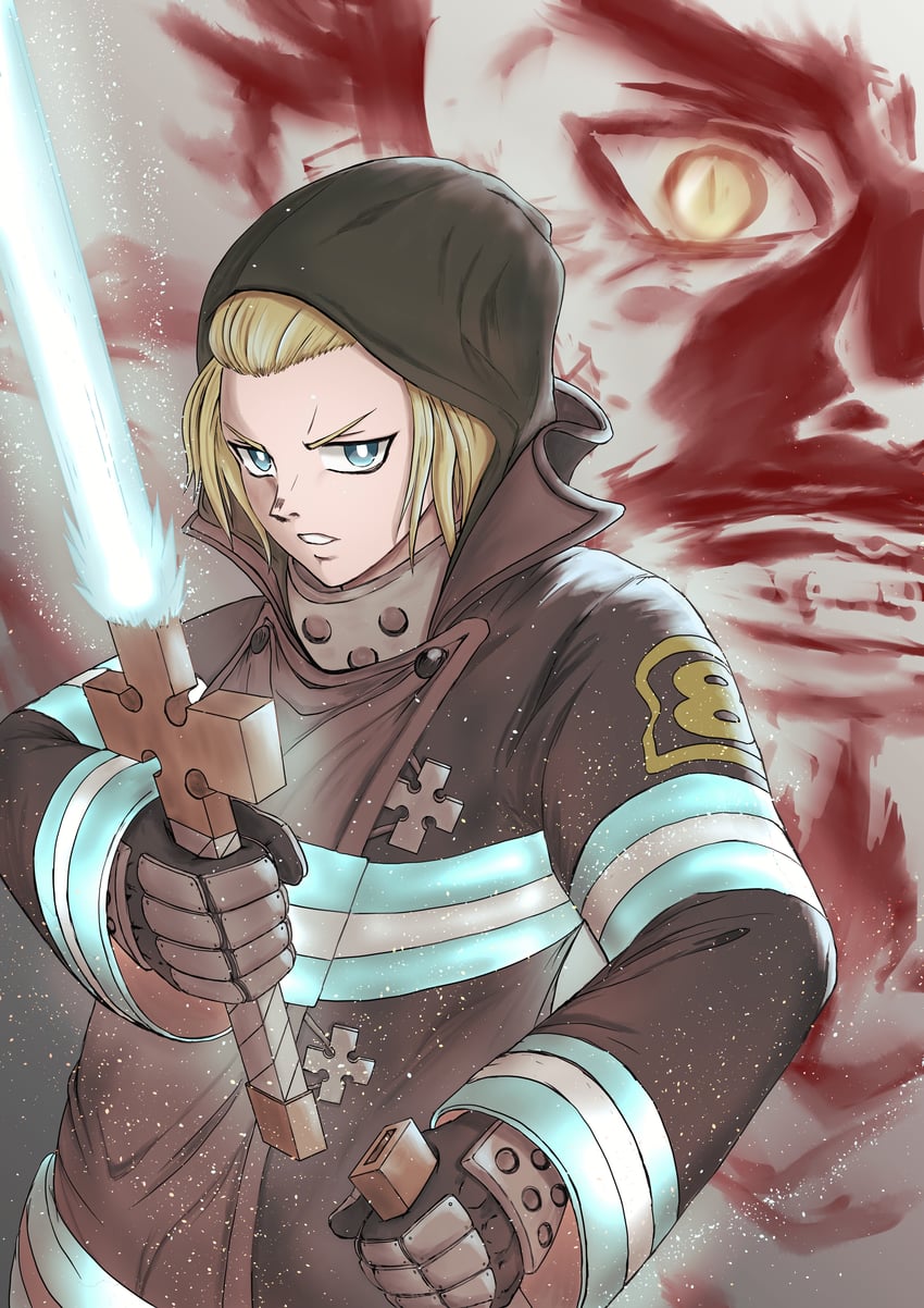 arthur boyle and dragon (en'en no shouboutai) drawn by 510_goto