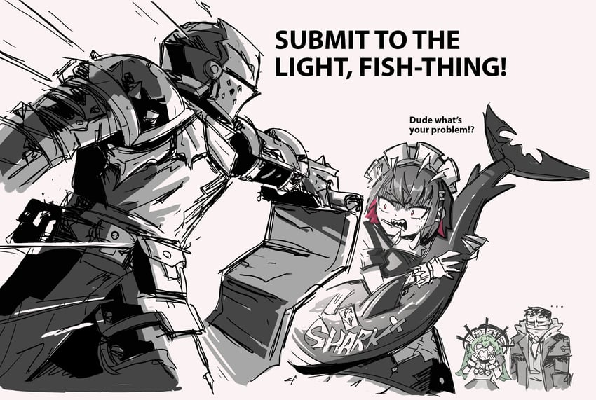ellen joe, corin wickes, highwayman, and crusader (zenless zone zero and 1 more) drawn by marvin_seo