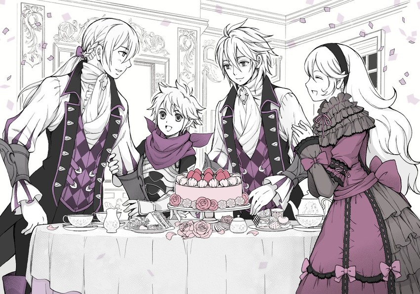 female corrin, jakob, male kana, and dwyer (fire emblem and 1 more) drawn by alicest0113