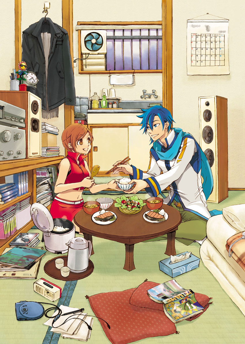 kaito and meiko (vocaloid) drawn by meikousei