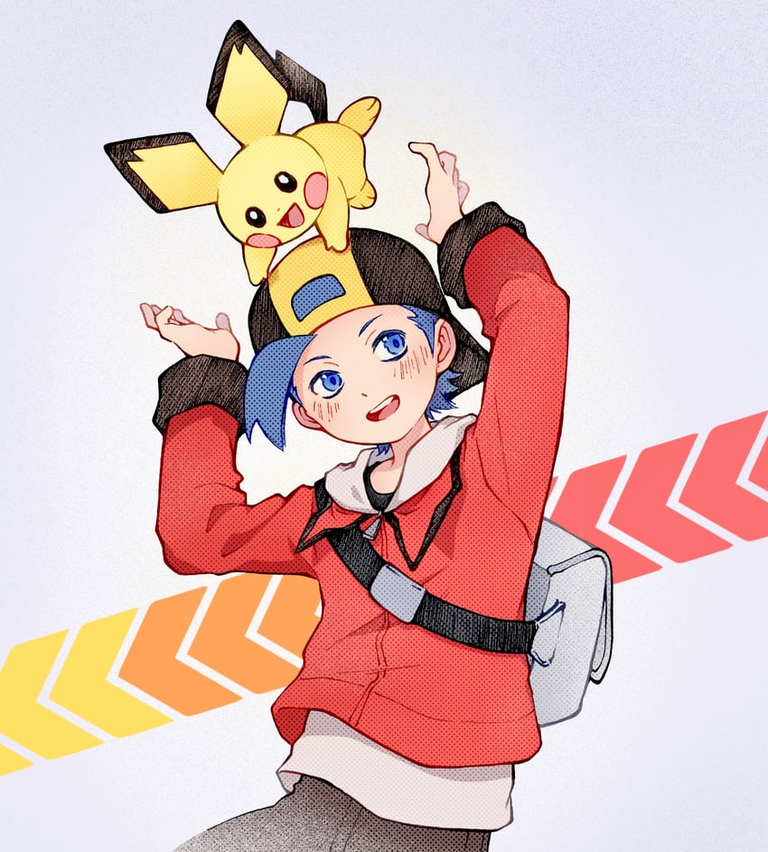 ethan and pichu (pokemon and 1 more) drawn by tan_carbonnn
